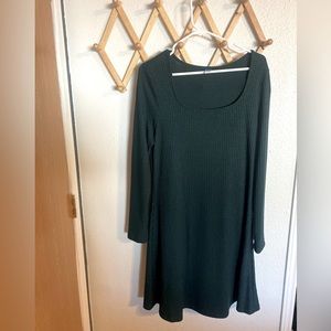 L rib-knit sweater dress. Form fitting